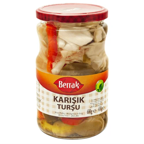Erdallar Gross Market BERRAK KARIŞIK TÜRLÜ TURŞU CAM 680 ML