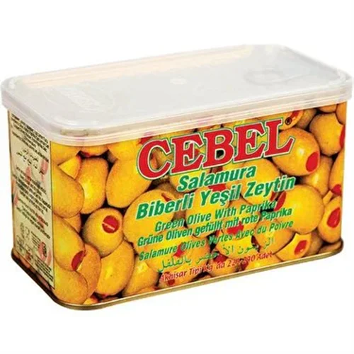 Erdallar Gross Market CEBEL BİBERLİ YEŞİL ZEYTİN TENEKE 600 GR