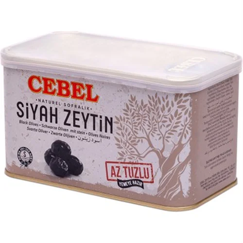 Erdallar Gross Market CEBEL NATUREL AZ TUZLU SİYAH ZEYTİN TNK 750 GR