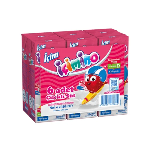 Erdallar Gross Market İÇİM İÇİMO SÜT ÇİLEK AROMALI 180 ML 6 LI