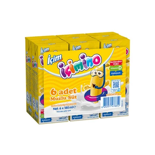 Erdallar Gross Market İÇİM İÇOMO SÜT MUZ AROMALI 180 ML 6 LI