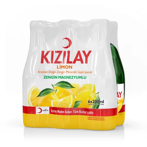 Erdallar Gross Market KIZILAY MADEN SUYU 200 ML 6 LI LİMONLU