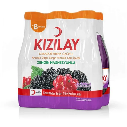Erdallar Gross Market KIZILAY MADEN SUYU KARADUT FRENK ÜZÜMÜ 200ML X 6 L