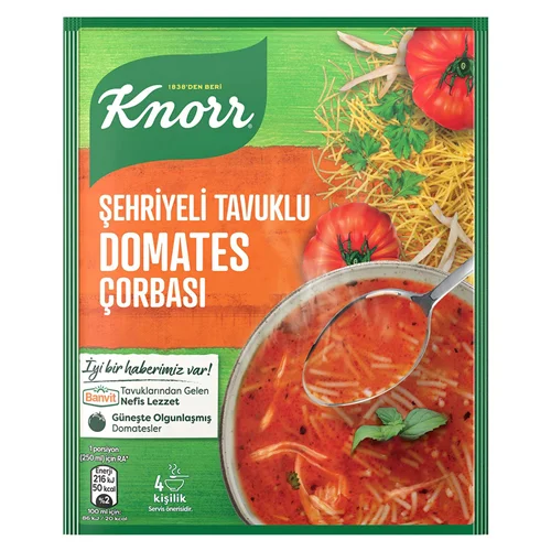 Erdallar Gross Market KNORR KLASİK ŞEH.TAVUKLU DOMATES ÇORBASI 67 GR