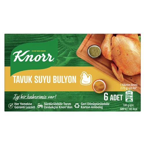Erdallar Gross Market KNORR SEBZELİ TAVUK SUYU BULYON 6 ADET 60 GR