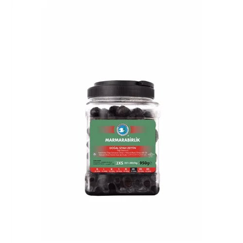 Erdallar Gross Market MARMARA BİRLİK SİYAH ZEYTİN ELİT351-380 950 GR PET
