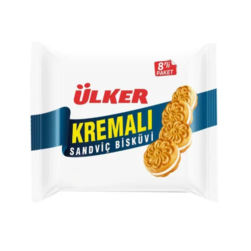 Erdallar Gross Market ÜLKER KREMALI SANDVİÇ BİSKÜVİ 8 Lİ 488 GR