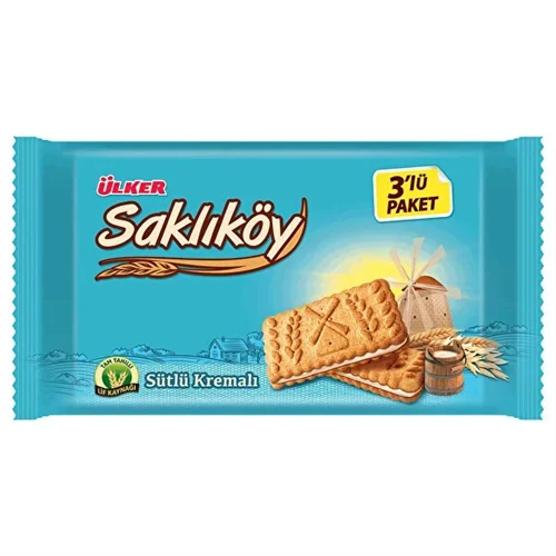 Erdallar Gross Market ÜLKER SAKLIKÖY SÜTLÜ KREMALI 3X88 GR