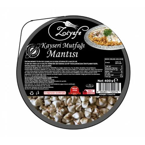 Erdallar Gross Market ZİYAFE KAYSERİ MANTISI DANA ETLİ 400 GR